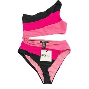 New Beach Riot Joyce Colorblock One Piece Cutout Swimsuit S
